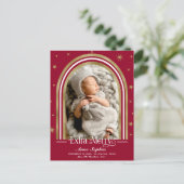 Arch Lijst Extra Merry Birth Notice Feestdagenkaart (Staand voorkant)