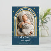 Arch Lijst Extra Merry Birth Notice Feestdagenkaart (Staand voorkant)