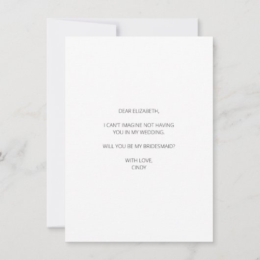 Arch Lijst Foto zal mijn Bridesmaid Kaart zijn (Achterkant)