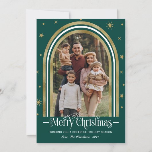 Arch Lijst Kerstmis Kaart Foto (Voorkant)