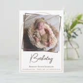 Arch Lijst Modern Foto Baby geboorte Aankondiging (Staand voorkant)