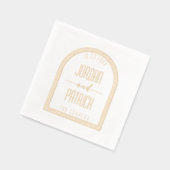 Arch Lijst Modern Gepersonaliseerde Naam & Datum T Folie Servetten (Links)