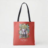 Arch Lijst Rood Bloemen Vrolijk Kerstfeest Foto Tote Bag (Voorkant)