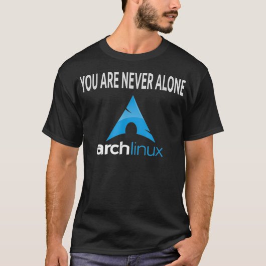 Arch Link Je bent nooit alleen Open Source OS T-shirt (Voorkant)