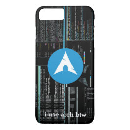 Arch Linux Disk Logo - Liquid Carbon Dark iPhone 8/7 Plus Hoesje