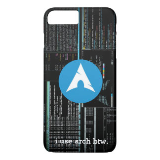 Arch Linux Disk Logo - Liquid Carbon Dark iPhone 8/7 Plus Hoesje