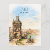 Arch Linux, Praag, Tsjechië | Waterverf Briefkaart (Voorkant)