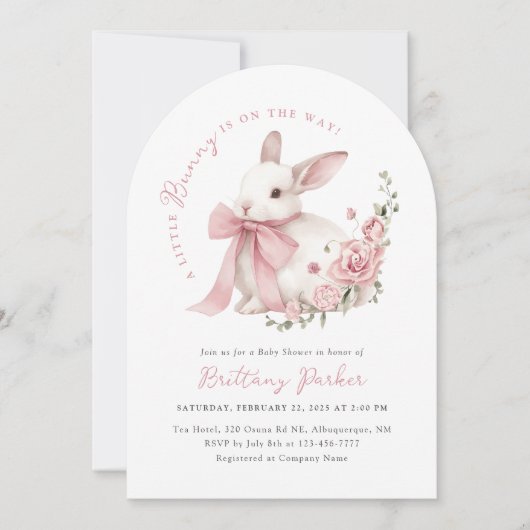 Arch Little Bunny Baby shower Kaart (Voorkant)