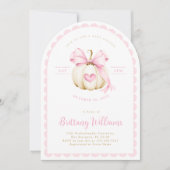 Arch Little Pumpkin Girl Baby shower Uitnodiging (Voorkant)