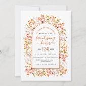 Arch met bladeren en bessen oranje Friendsgiving Kaart (Voorkant)