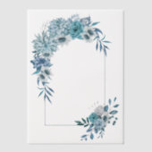 Arch met blauwgroen blauwe bloemen en bladeren bru vellum uitnodigingen (Voorkant)
