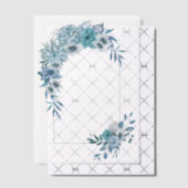Arch met blauwgroen blauwe bloemen en bladeren bru vellum uitnodigingen (Offset (Uitnodiging))