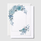 Arch met blauwgroen blauwe bloemen en bladeren bru vellum uitnodigingen (Offset)