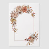 Arch met herfstbloemen en bladeren herfst bruiloft vellum uitnodigingen (Voorkant)