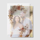 Arch met herfstbloemen en bladeren herfst bruiloft vellum uitnodigingen (Offset (Koppel))