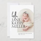 Arch Minimal Modern Baby Fotogeboorteaankondiging Aankondiging (Voorkant)