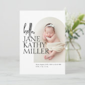 Arch Minimal Modern Baby Fotogeboorteaankondiging Aankondiging (Staand voorkant)