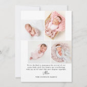 Arch Minimal Modern Baby Fotogeboorteaankondiging Aankondiging (Achterkant)