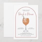 Arch Minimalist Brunch & Mimosas Vrijgezellenfeest Kaart (Voorkant / Achterkant)
