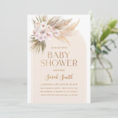 Arch minimalist Pampas Grass Baby shower Kaart (Staand voorkant)
