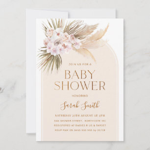 Arch minimalist Pampas Grass Baby shower Kaart
