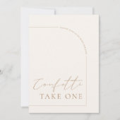 Arch Modern Calligraphy Confetti Wedding Sign Kaart (Voorkant)