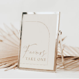Arch Modern Calligraphy Favors Wedding Sign Kaart
