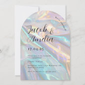 Arch Modern Holographic Engagement Party Kaart (Voorkant)