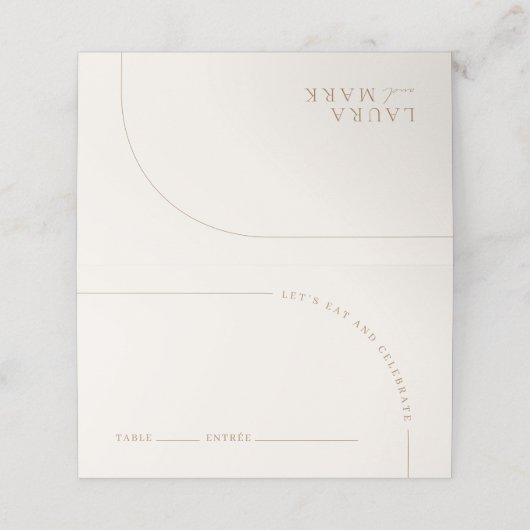 Arch Modern Minimalist Boho Wedding Guest Plaatskaartje (Buitenkant ongevouwen)