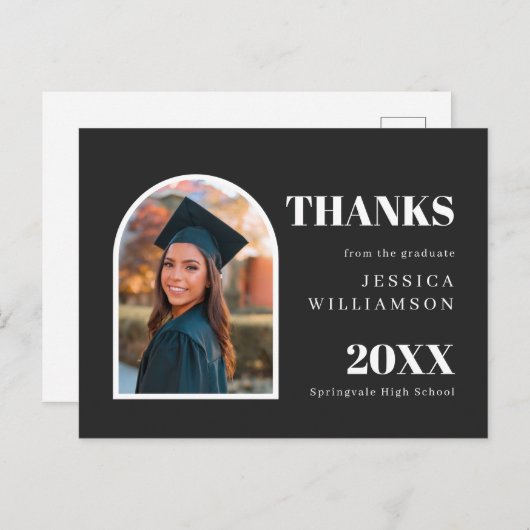 Arch Modern Minimalist Photo Afstuderen Hartelijk  Briefkaart (Voorkant / Achterkant)