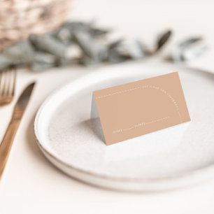 Arch Modern Minimalist Tan Boho Wedding Guest Plaatskaartje