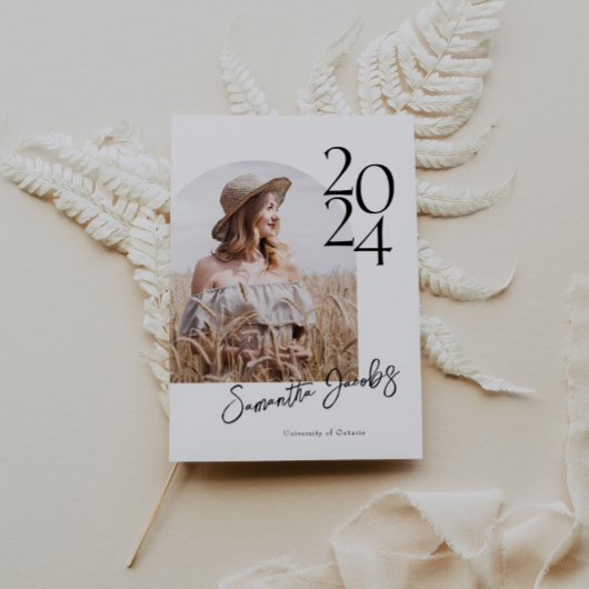 Arch Modern Minimalistisch Fotoafstudeerfeest Kaart