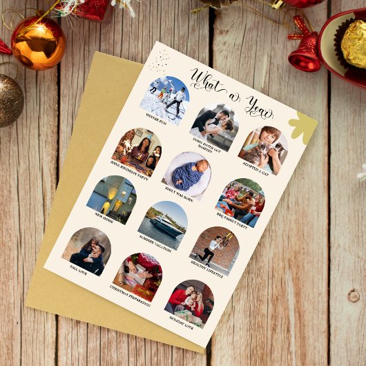 Arch Modern Wat een jaar in de Review Vrolijk Kers Kaart