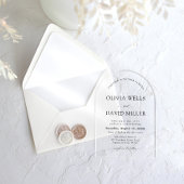 Arch Modern Zwart-wit minimalistische bruiloft Acryl Uitnodigingen