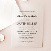 Arch Modern Zwart-wit minimalistische bruiloft Acryl Uitnodigingen