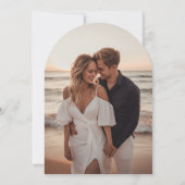 Arch Modern Zwart-wit minimalistische bruiloft Kaart (Achterkant)