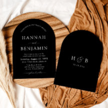 Arch Modern Zwart-wit minimalistische bruiloft