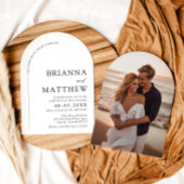 Arch Modern Zwart-wit minimalistische bruiloft Kaart