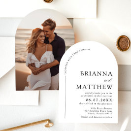 Arch Modern Zwart-wit minimalistische bruiloft Kaart