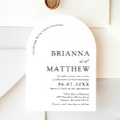 Arch Modern Zwart-wit minimalistische bruiloft Kaart