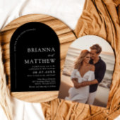 Arch Modern Zwart-wit minimalistische bruiloft Kaart