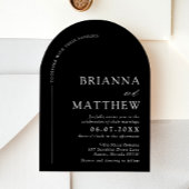 Arch Modern Zwart-wit minimalistische bruiloft Kaart