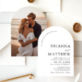 Arch Modern Zwart-wit minimalistische bruiloft Kaart