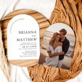 Arch Modern Zwart-wit minimalistische bruiloft Kaart