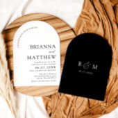 Arch Modern Zwart-wit minimalistische bruiloft Kaart