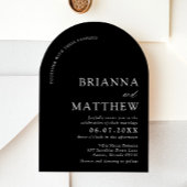 Arch Modern Zwart-wit minimalistische bruiloft Kaart