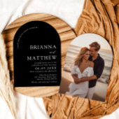 Arch Modern Zwart-wit minimalistische bruiloft Kaart