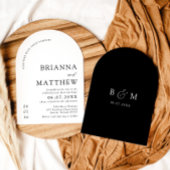 Arch Modern Zwart-wit minimalistische bruiloft Kaart