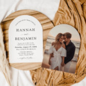 Arch Modern Zwart-wit minimalistische bruiloft Kaart