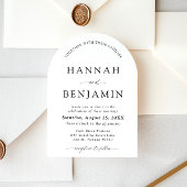 Arch Modern Zwart-wit minimalistische bruiloft Kaart